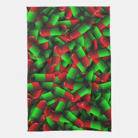 rode groene pillen theedoek (Verticaal)