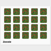 rode groene pillen vierkante sticker (Vel)