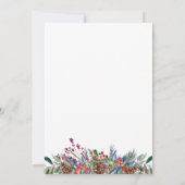 Rode Groene Pinecone Bloemen Foto Kerstmis Kaarten (Achterkant)