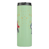 Rode Groene Pinguïn Santa Vrolijk Kerstfeest Thermosbeker (Achterkant)
