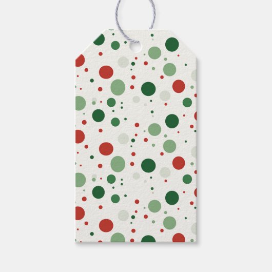 Rode & Groene Polka Dots Cadeaulabel (Voorkant)