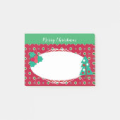 Rode groene polka stip Kerstboom Vakantie Post-it® Notes (Voorkant)
