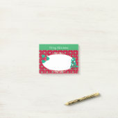 Rode groene polka stip Kerstboom Vakantie Post-it® Notes (Op bureau)