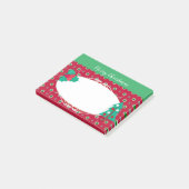 Rode groene polka stip Kerstboom Vakantie Post-it® Notes (Schuin)