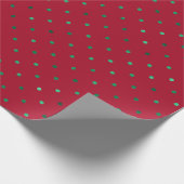 Rode Groene Polkadot Metallic Patroon Vakantie Cadeaupapier (Hoek)