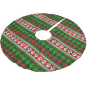 Rode groene poot print patroon vakantie boom rok kerstboom rok (Gekanteld)