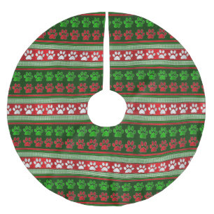 Rode groene poot print patroon vakantie boom rok kerstboom rok