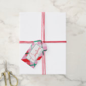 Rode groene roze kerst geruite cadeaubijlage cadeaulabel (Met Touw)