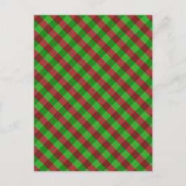 Rode & groene ruit glitter briefkaart