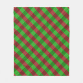 Rode & groene ruit glitter fleece deken (Voorkant)