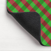 Rode & groene ruit glitter muismat (Hoek)