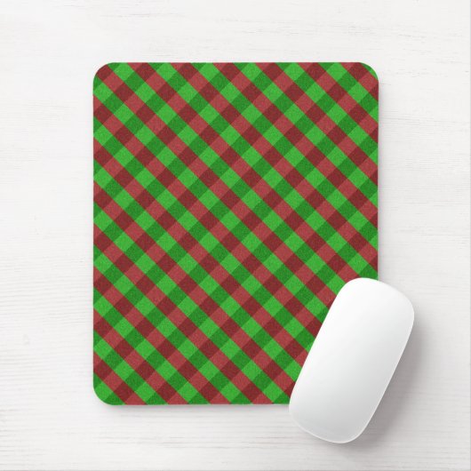 Rode & groene ruit glitter muismat (Met muis)