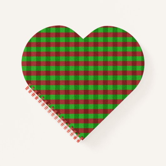 Rode & groene ruit glitter notitieboek (Voorkant)