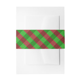 Rode & groene ruit glitter uitnodigingen wikkel