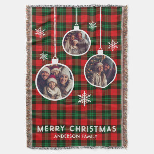 Rode groene ruitbuffel dambordfoto Kerstmis Deken