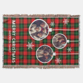 Rode groene ruitbuffel dambordfoto Kerstmis  Deken (Voorkant)