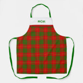 Rode Groene Rustieke Tartan Schort Met Naam (Voorkant)