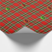 RODE GROENE SCHOTSE TARTAN MET RUBY EMERALD PARELT CADEAUPAPIER (Hoek)