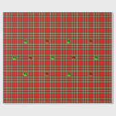 RODE GROENE SCHOTSE TARTAN MET RUBY EMERALD PARELT CADEAUPAPIER (Vlak)