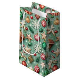 RODE & GROENE SIERADEN & GOUDEN KERSTSTERREN KLEIN CADEAUZAKJE
