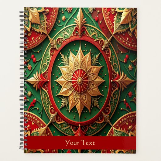 Rode Groene Sierlijke Feestdagen Planner (Voorkant)