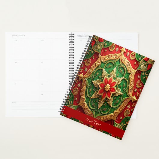 Rode Groene Sierlijke Feestdagen Planner (Display)
