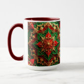 Rode Groene Sierlijke Kerstmug Mok (Links)