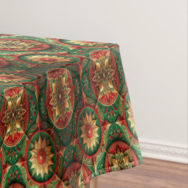 Rode Groene Sierlijke Kersttafelkleed Tafelkleed