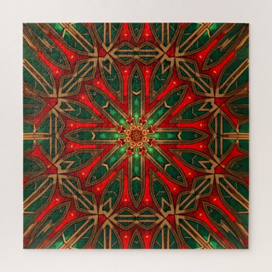 Rode Groene Sierlijke Legpuzzel (Verticaal)