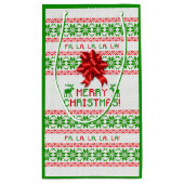 Rode Groene Sneeuwvlok Bow Lelijke Kersttrui Klein Cadeauzakje (Achterkant)