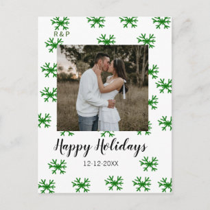rode groene sneeuwvlokken tekst foto vrolijk kerst briefkaart
