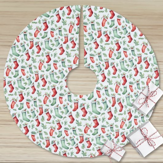 Rode Groene Sokken Kerstmis Holly Kerstboom Rok