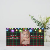  rode groene spelsterlatielampjes Voeg foto toe Feestdagenkaart (Staand voorkant)