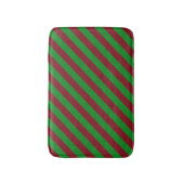Rode & groene strepen glitters badmat (Voorkant Verticaal)