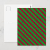 Rode & groene strepen glitters briefkaart (Voorkant / Achterkant)