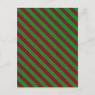 Rode & groene strepen glitters briefkaart