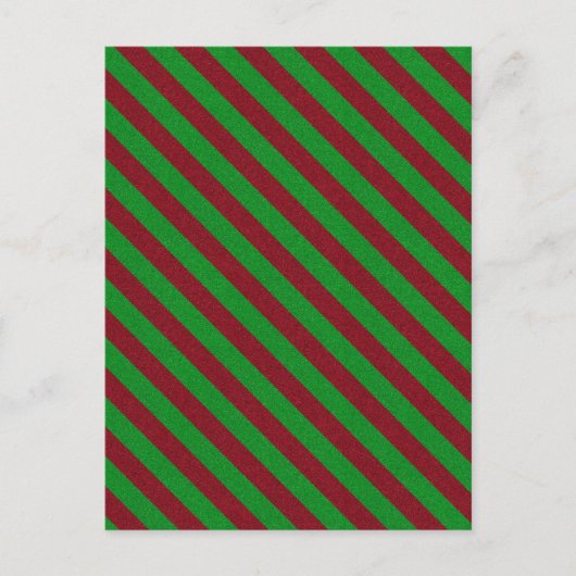 Rode & groene strepen glitters briefkaart (Voorkant)