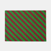 Rode & groene strepen glitters deurmat (Voorkant)