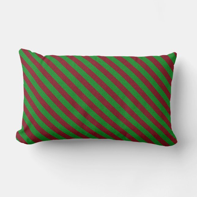 Rode & groene strepen glitters kussen (Voorkant)