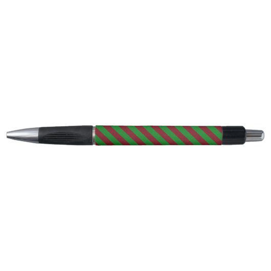 Rode & groene strepen glitters pen (Voorkant)