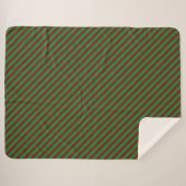 Rode & groene strepen glitters sherpa deken (Voorkant (horizontaal))