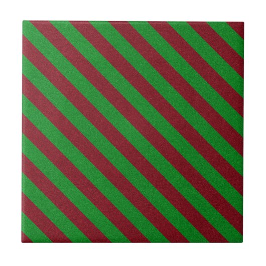 Rode & groene strepen glitters tegeltje (Voorkant)