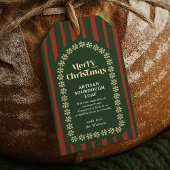  Rode Groene Strepen Handgemaakte Gift Kerstmis Cadeaulabel