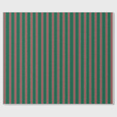 Rode Groene Strepen Kerst Cadeaupapier (Vlak)