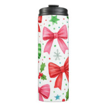 Rode & Groene Strik Kerst Tumbler – Kerstcadeau