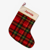 Rode groene tartan kerstsok (Voorkant (Hangend))