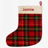 Rode groene tartan kerstsok (Achterkant)