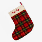 Rode groene tartan kerstsok (Achterkant (Hangend))