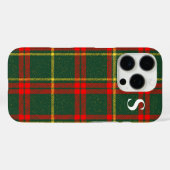 Rode groene tartan plaid met monogram Case-Mate iPhone case (Achterkant (horizontaal))