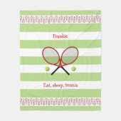 Rode groene tennisrackets gepersonaliseerd fleece deken (Voorkant)